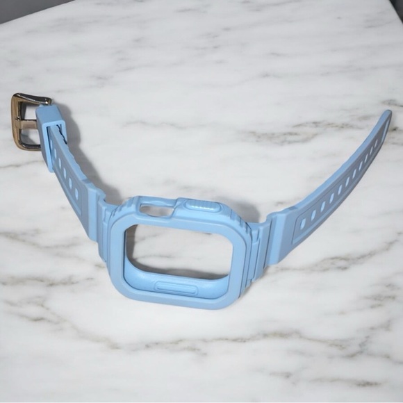 Blue Integrated Band + Case Compatible w/apple watch 38mm/40mm - Picture 1 of 2
